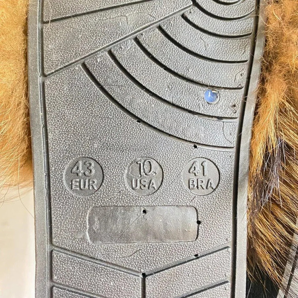 Brown  Fur Real Fur Fluffy Slides NEW 10 - Picture 10 of 10